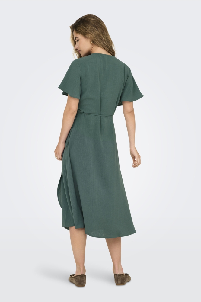 ONLCALI LIFE S/S MIDI WRAP DRESS WV 15269622 Balsam Green